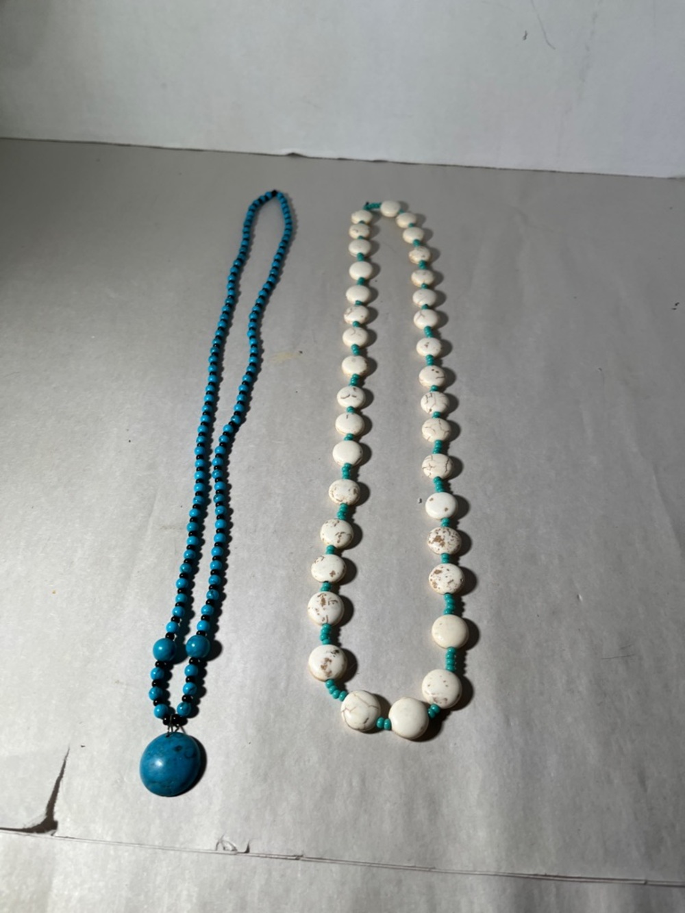 Turquoise and Howlet Beaded Necklaces Boho Southwestern Set
